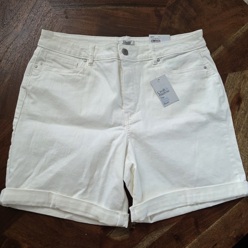 Croft & Barrow White Jean Shorts Classic‎ Denim Style